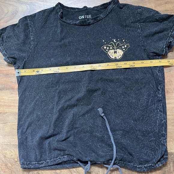 On Fire Black T-Shirt with Butterfly Design - Medium - Picture 5 of 6
